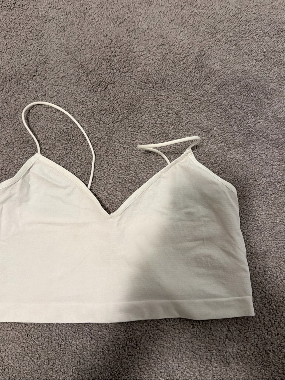 Free People Cream Spaghetti-Strap Cropped Bralette